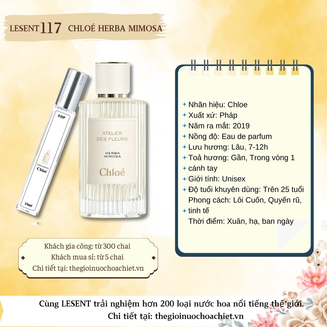 Nước hoa chiết Chloe Herba Mimosa  10ml