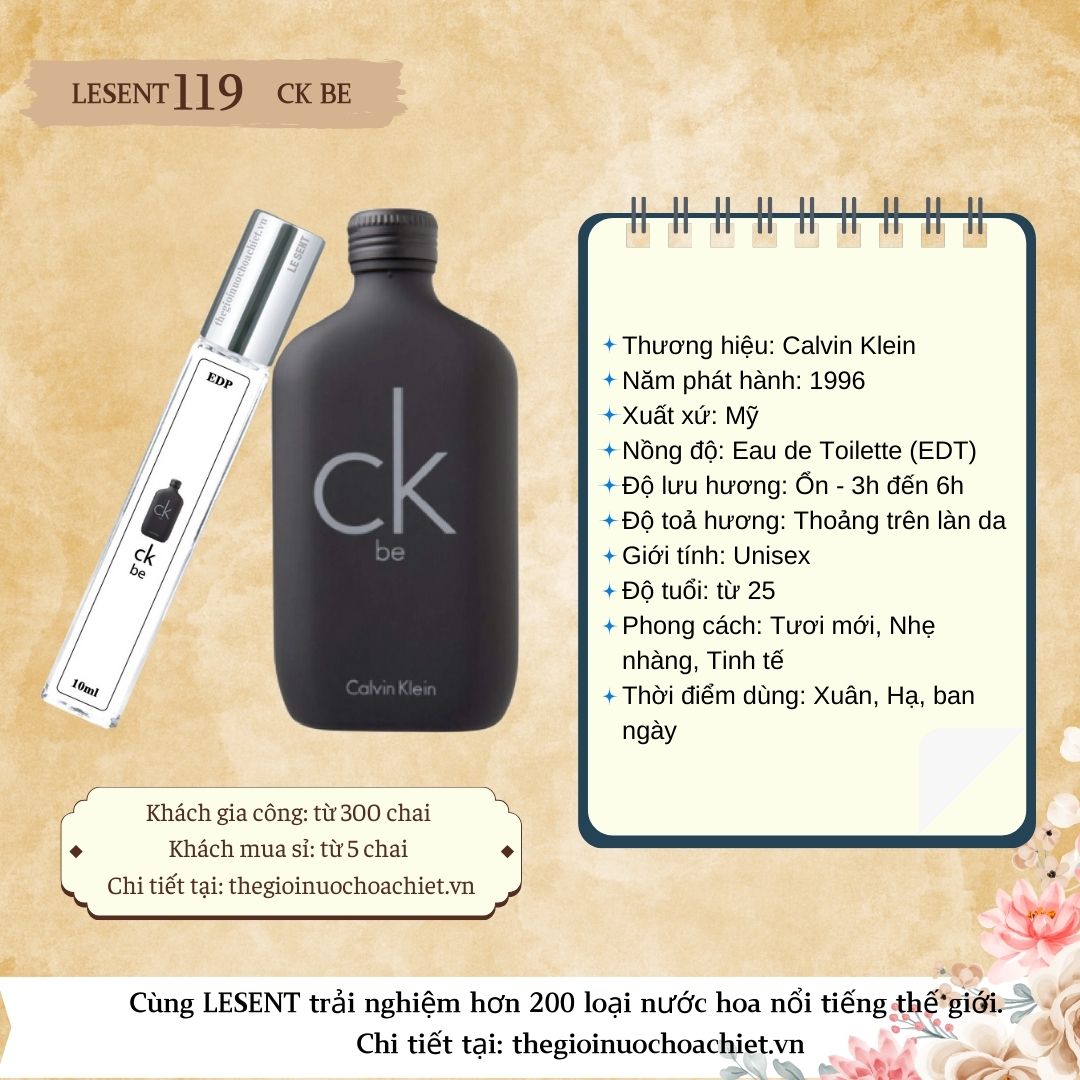 Nước hoa chiết CK Be 10ml