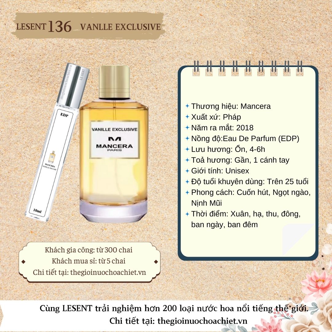 Nước hoa chiết Mancera Vanille Exclsif 10ml