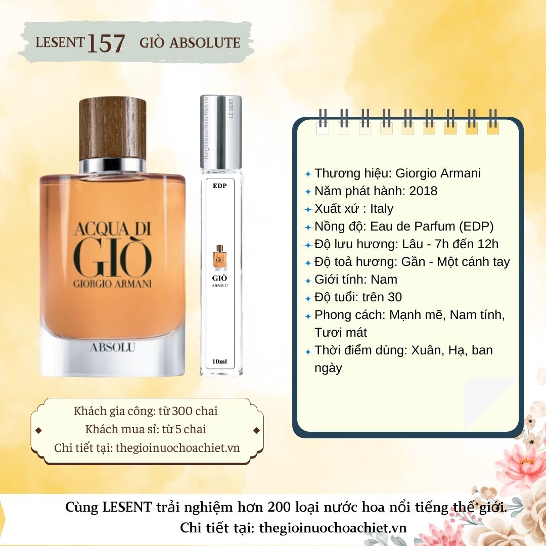 Nước hoa chiết Absolu Gio 10ml