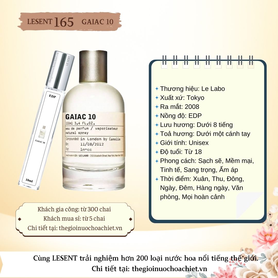 Nước hoa chiết Gaiac 10 Le Labo 10ml