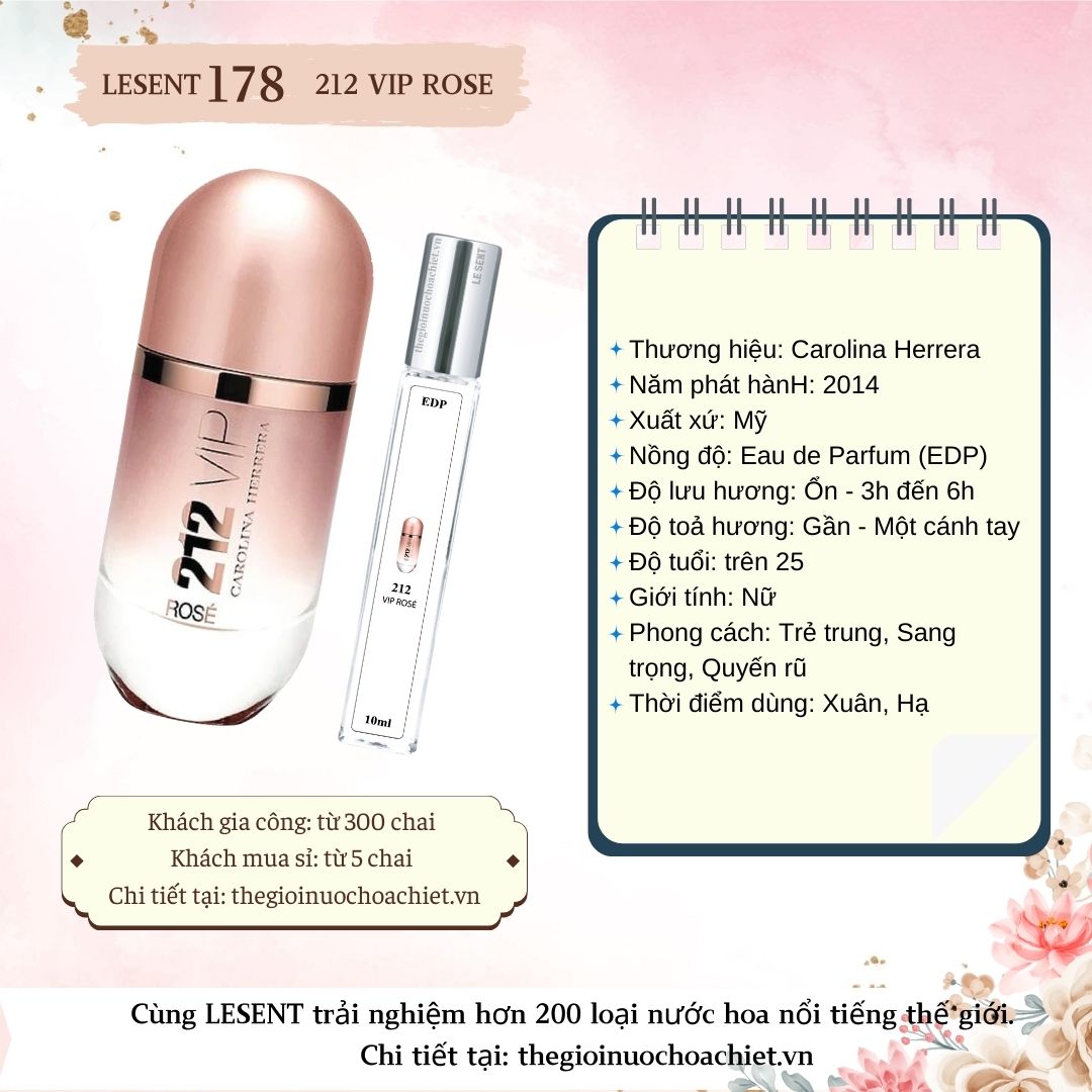 Nước hoa chiết 212 Vip Rose 10ml