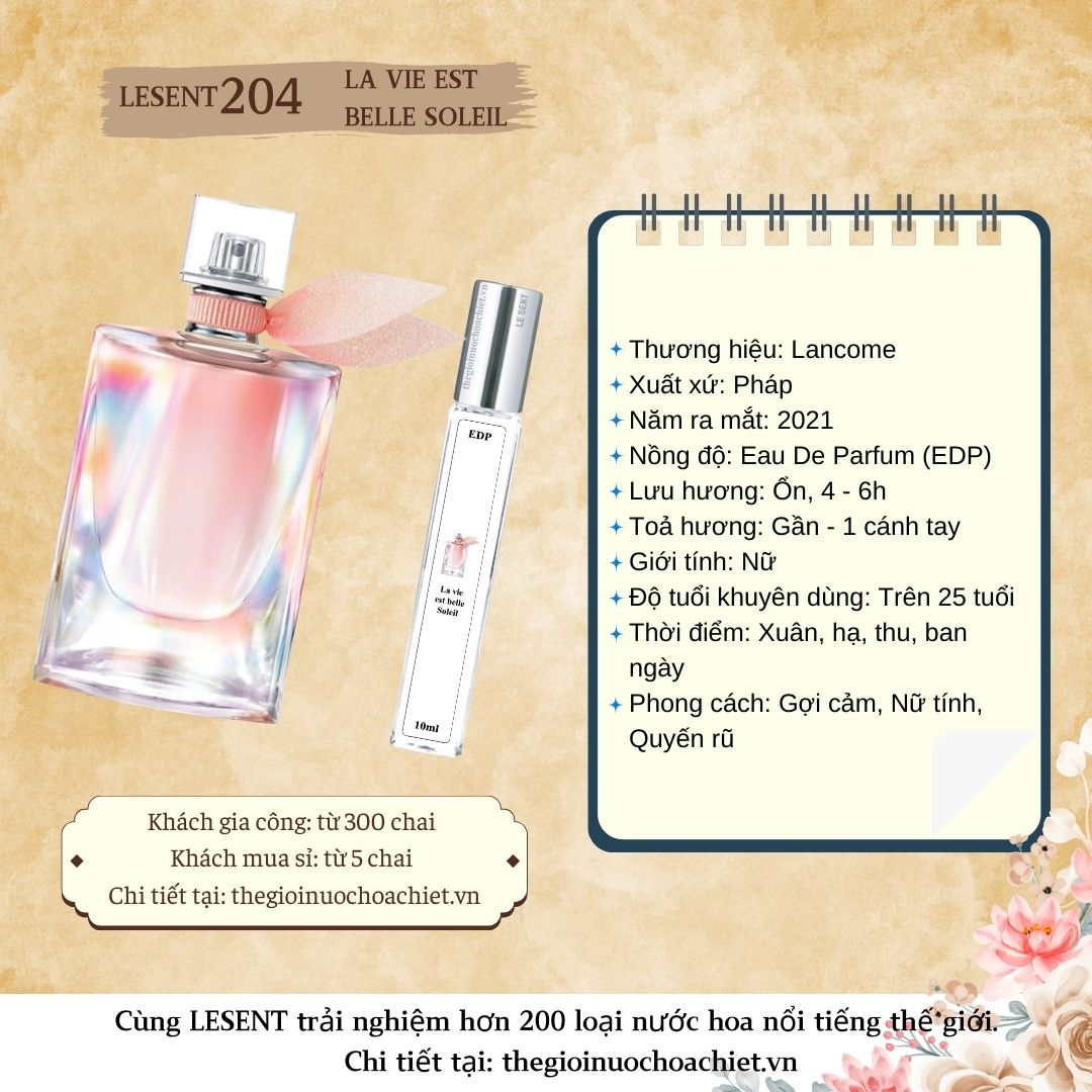 Nước hoa chiết La Vie Est Belle Soleil 10ml