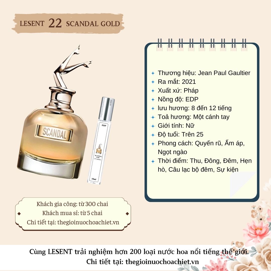 Nước hoa chiết Scandal Gold 10ml 