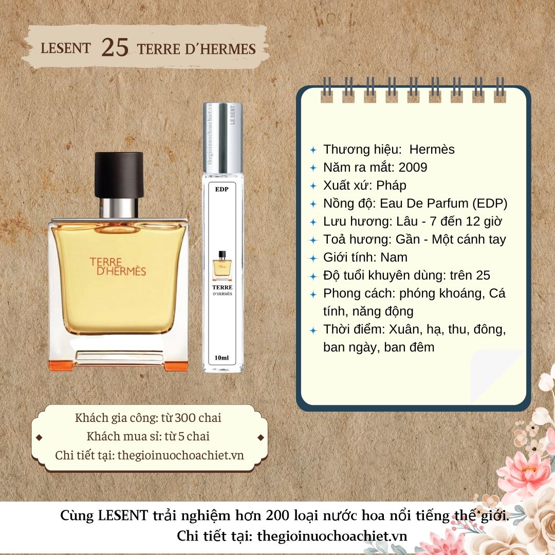 Nước hoa chiết Terre D'Hermes 10ml 