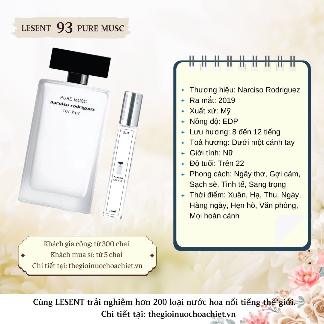 Nước hoa chiết Narciso Pure Musc 10ml